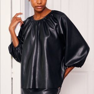Wilfred Aritzia vegan leather blouse in XS